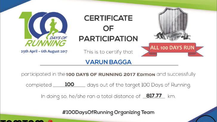 100 days of running